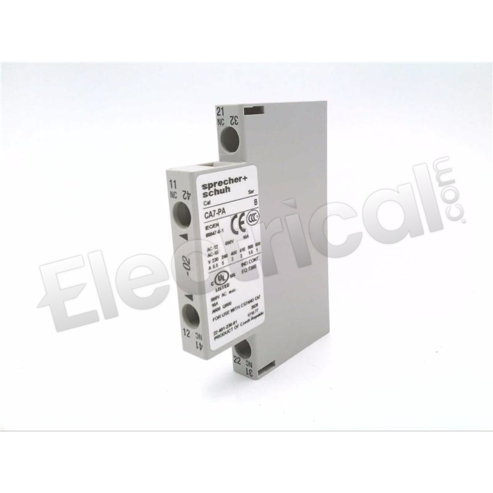 CA7-PA-02 Sprecher & Schuh Contactor And Motor Starter Auxiliary Motor ...