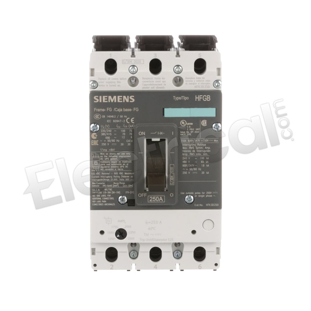 Speedafx HFK3B250 Siemens A P Speedfax Molded Case Circuit Breaker