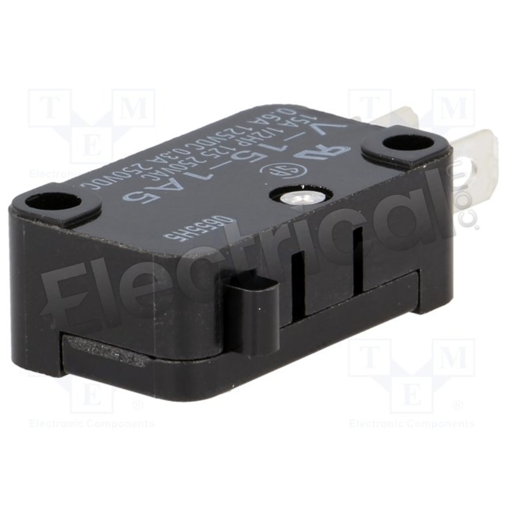 5x Omron V-15-1A5 SPDT Micro Switch – 3-Pin Pin Plunger, 15A 250VAC, ON-MOM, Solder Lug